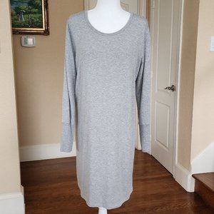 Athleta Crossover Sweatshirt Dress Gray Long Sleeve Oversized Lightweight Size M